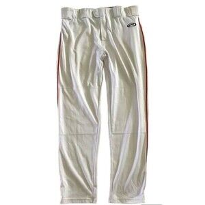 Rawlings Baseball Pants Adult XL 40-42 Red Semi Relaxed Belt Loops Elastic White
